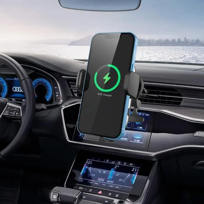 Powerology Dual Coil Car Mount Wireless Charger Efficient Charging